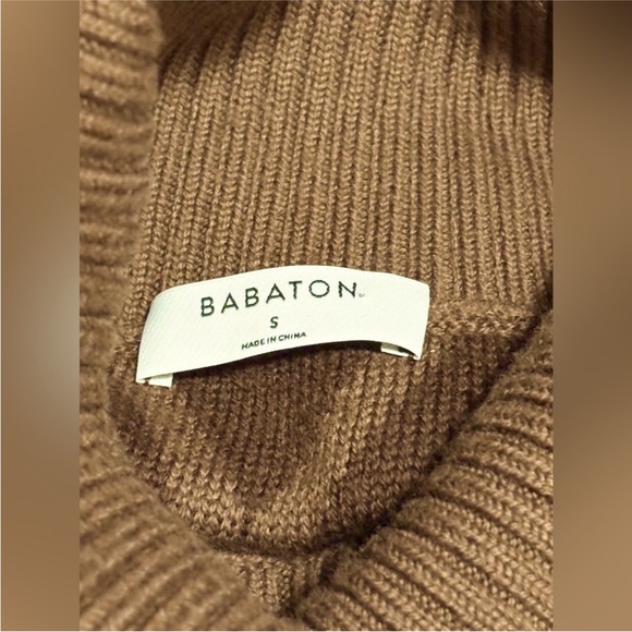 Aritzia Babaton Guell Sweater Merino Wool Turtleneck Pinecone Brown Cocoa Small - Picture 11 of 13
